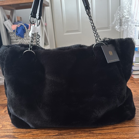 NWT! House of Harlow Faux Fur Tote - Picture 1 of 6